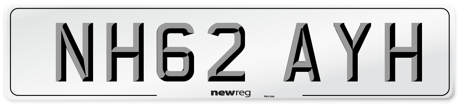 NH62 AYH Number Plate from New Reg